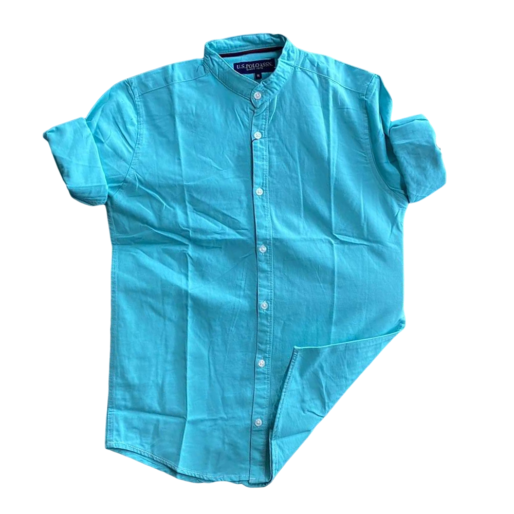 Cotton Full Sleeves Shirt For Men - SRT-5023 - Ocean Blue 