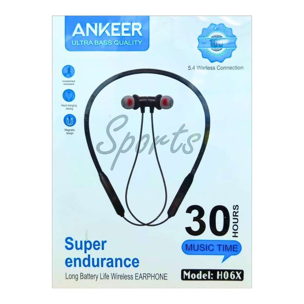 ANKEER H06X Wireless Bluetooth Neckband - Black