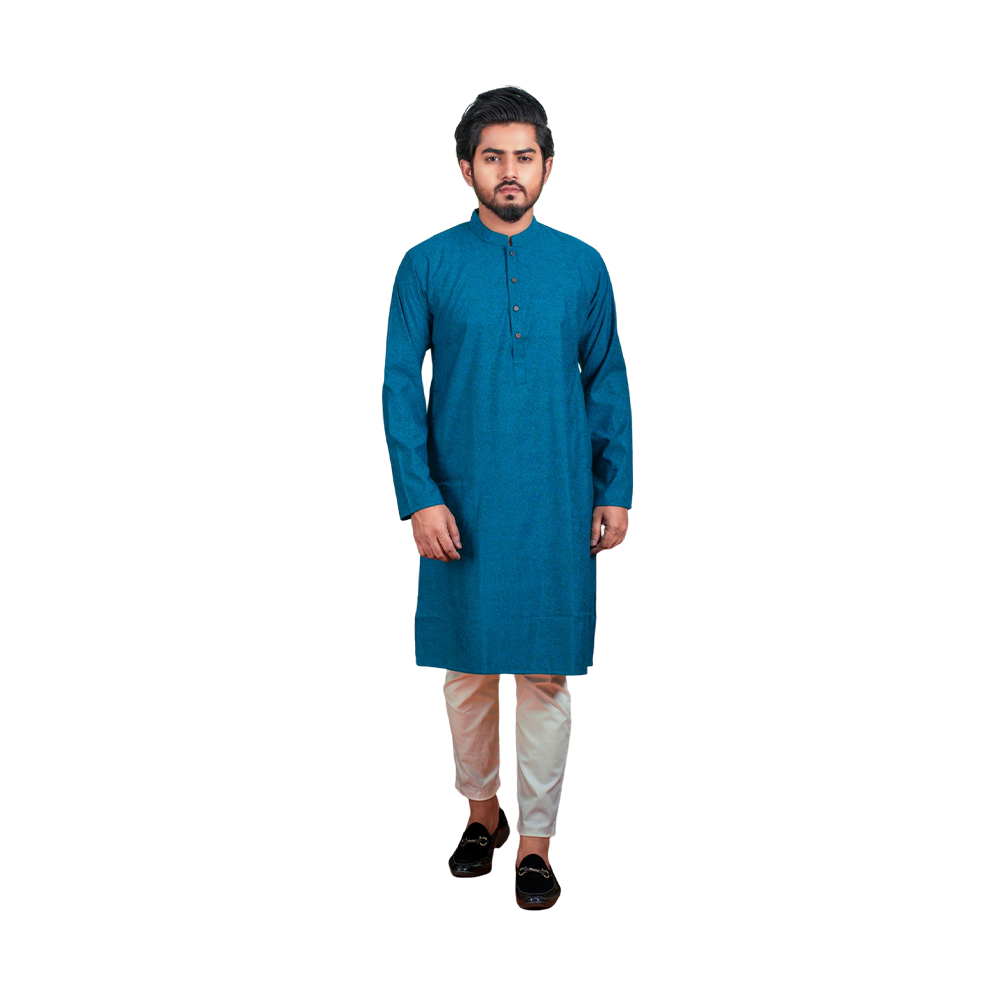 Casual Cotton Panjabi For Men - Sky Blue