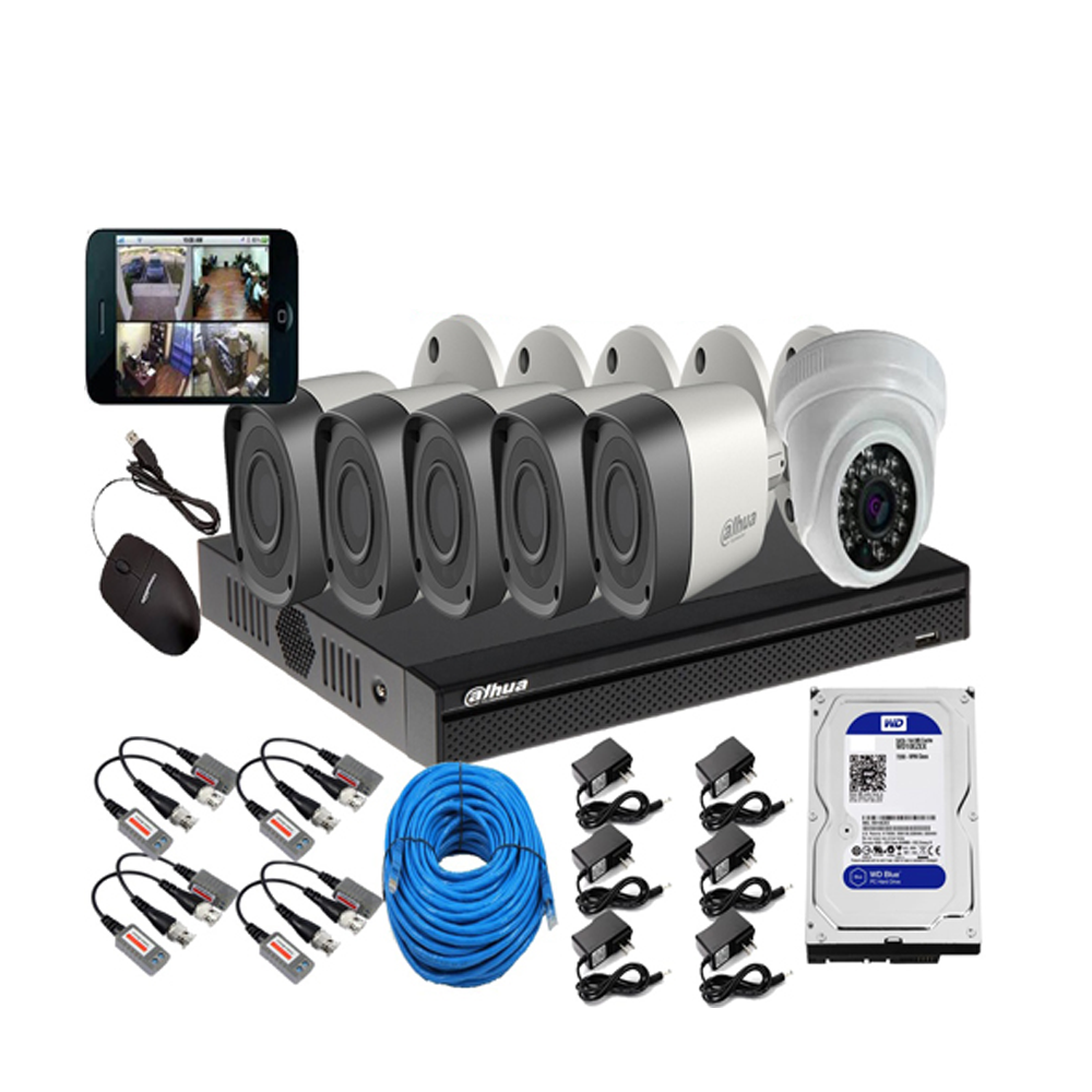 DAHUA PKG -6 CCTV CAMERA PACKAGE 2MP -1080P with all accessories