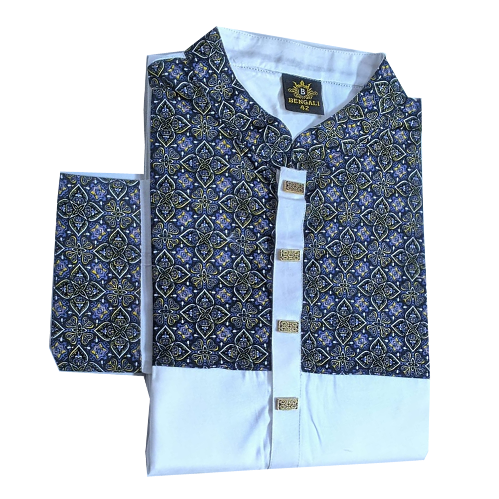 Cotton Panjabi For Men - White - P-04