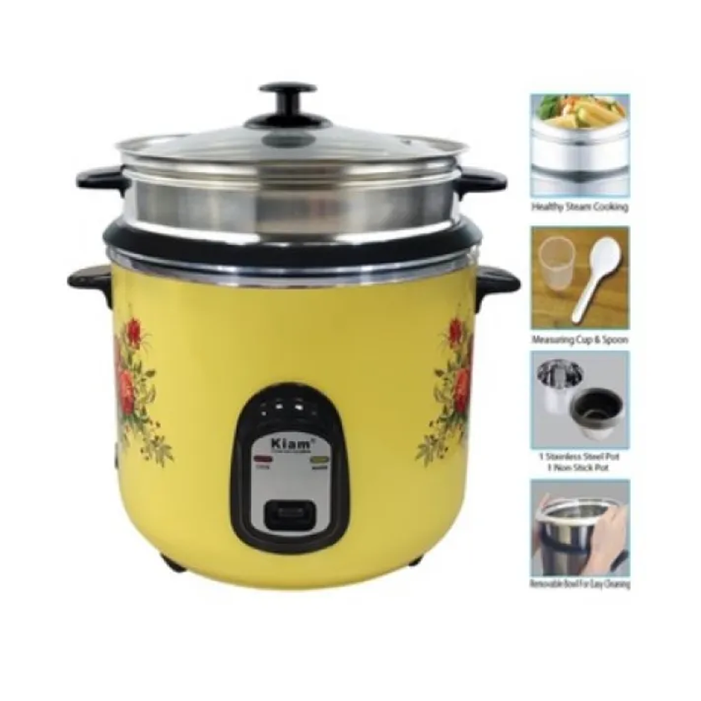 Kiam SFB5702 Stainless Steel Double Pot Rice Cooker 1.8 Liter