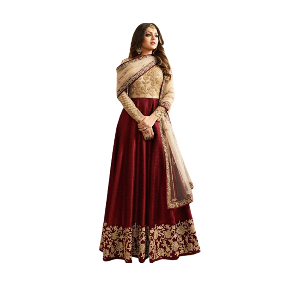 Georgette Embroidery Gown - Multicolor - 3G-01
