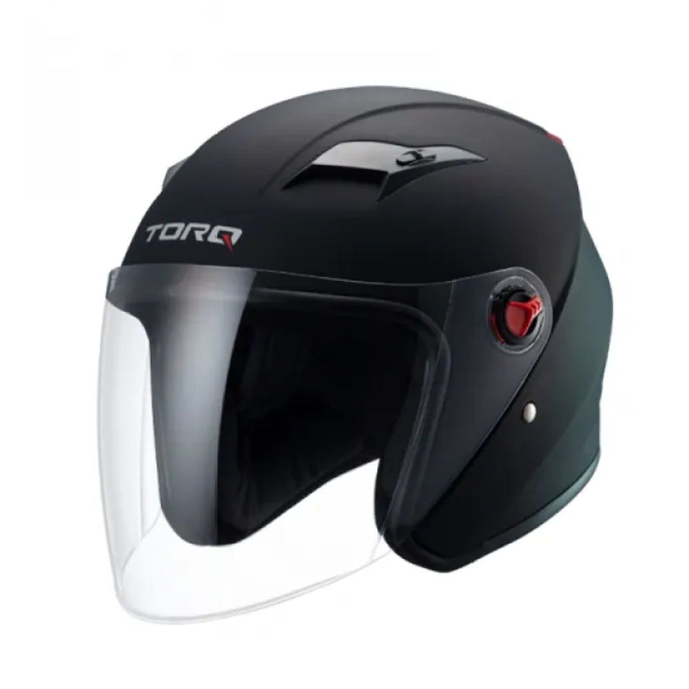 Torq Atom Half Face Helmet - M Size - Matt Black