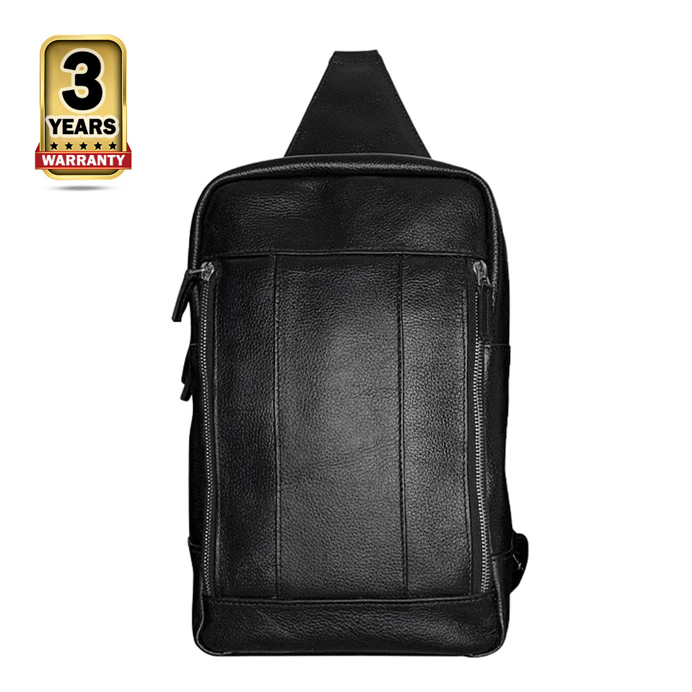 Leather Crossbody Bag For Men - CB -1002 - Black