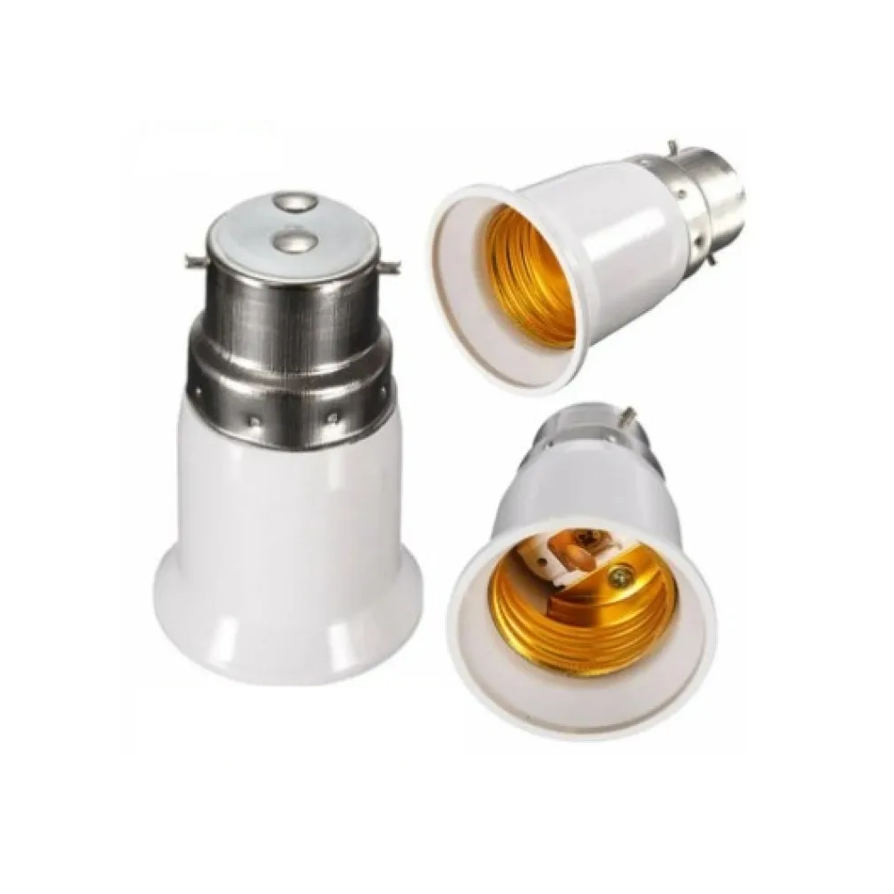 Bulb Base Patch To Pin Socket Holder Converter - White