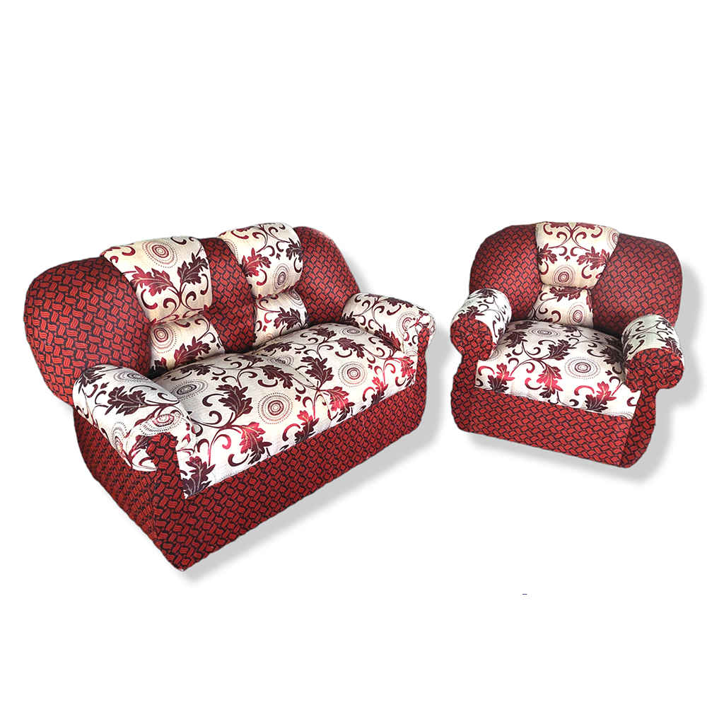 Solid Segun Wood 2+1 Seater Sofa Set - Multicolor