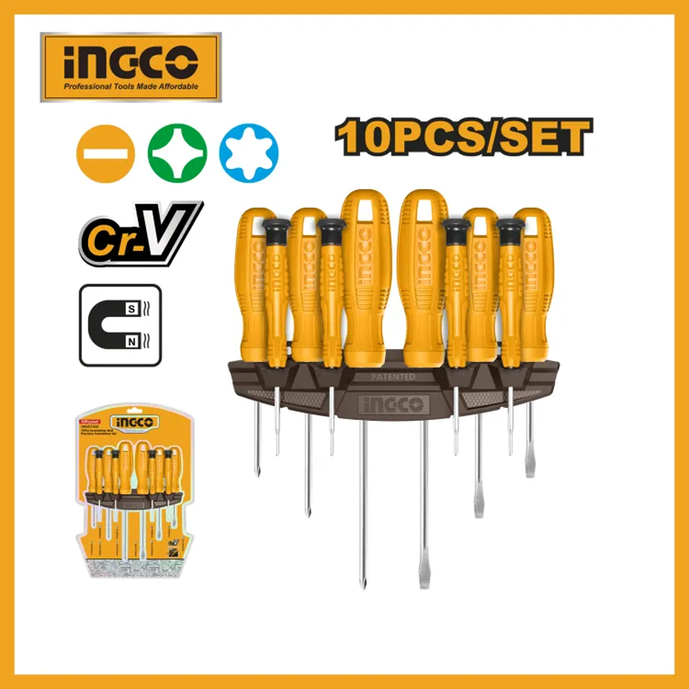 Ingco HKSD1058 Precision And Screwdriver - 10 Pcs