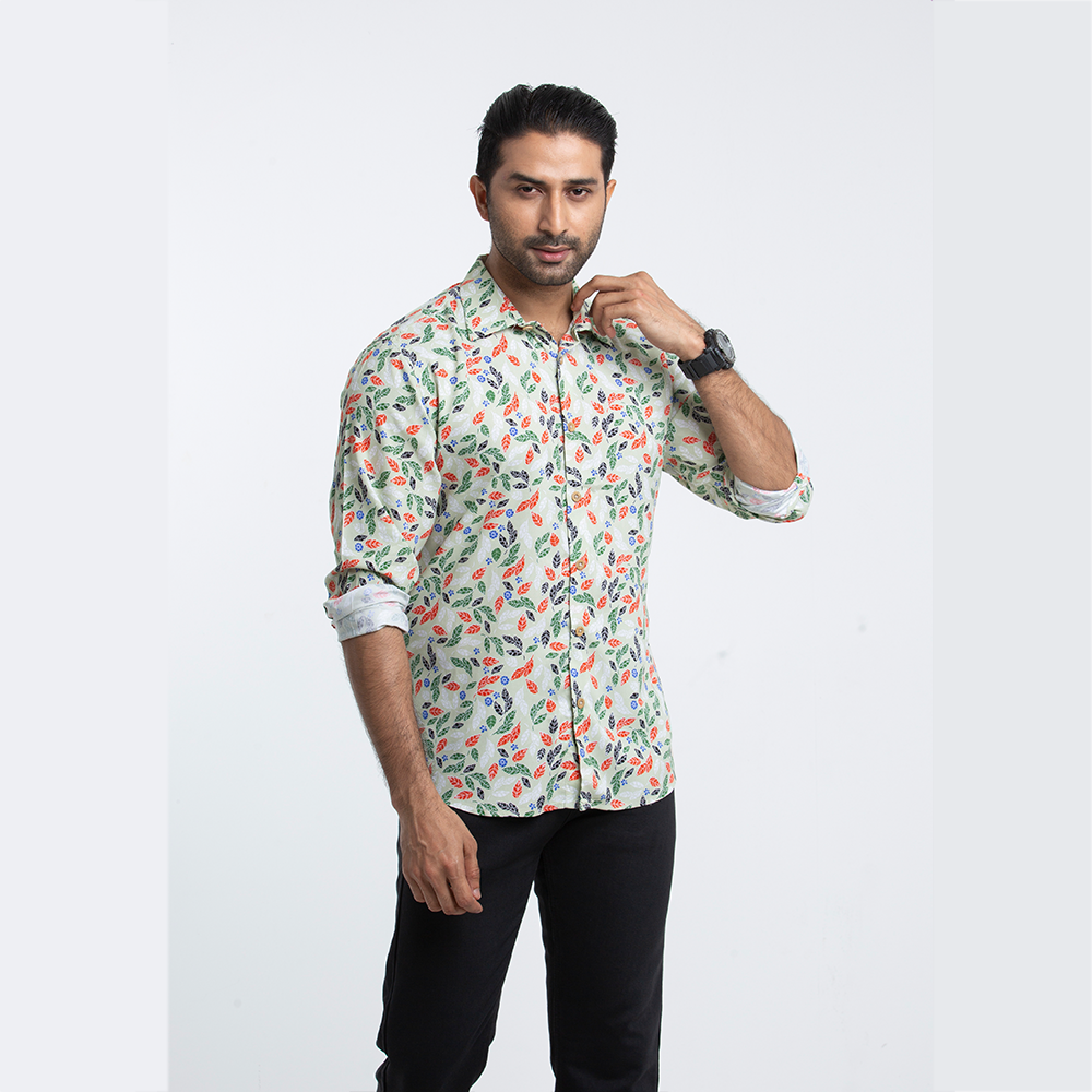 China Linen Full Sleeve Casual Shirt for Men - Multicolor - SP0218