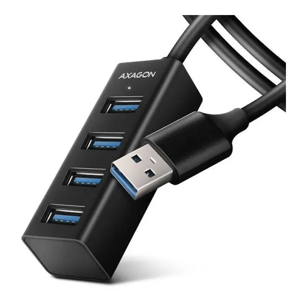 4 Ports High Speed USB Hub High-Speed USB 3.0 - Black