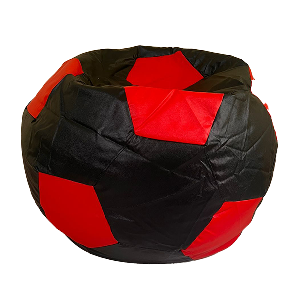 Leather Football Shape Bean Bag - XXL - Red and Black - AFL2RB