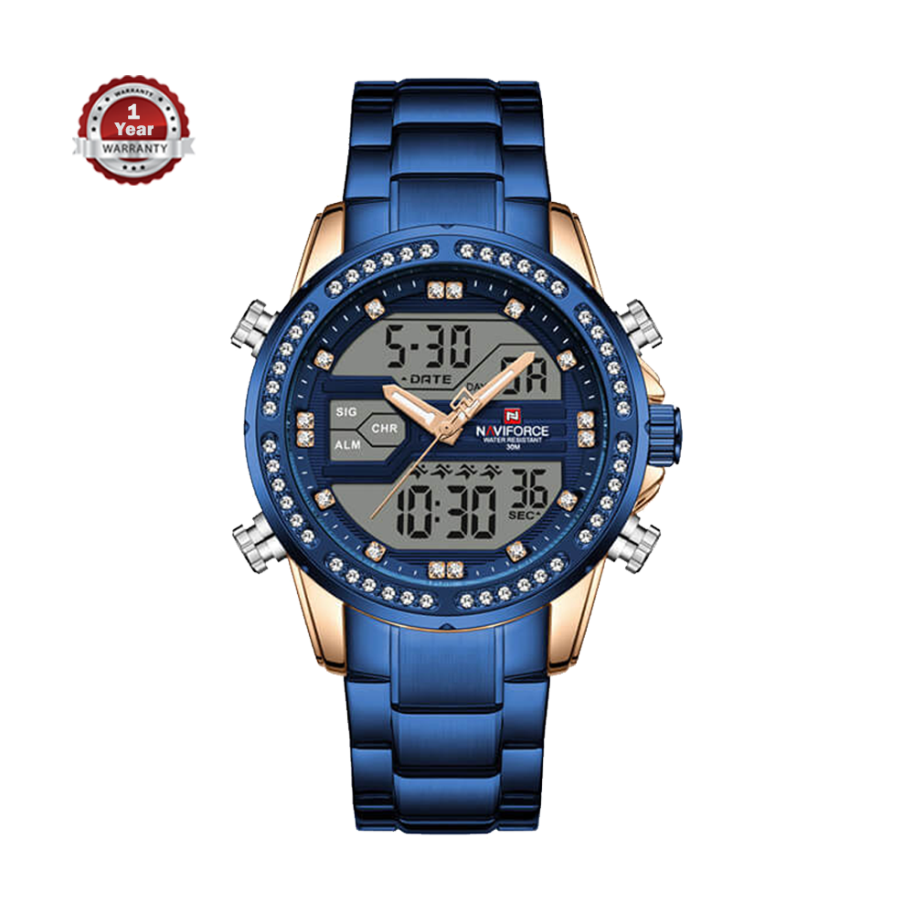 NAVIFORCE NF9190 Stainless Steel Watch for Men - Royal Blue