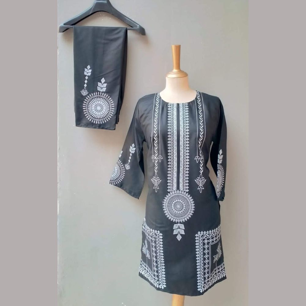 VIP Linen Pakistani Design Two Pieces For Women - Gray