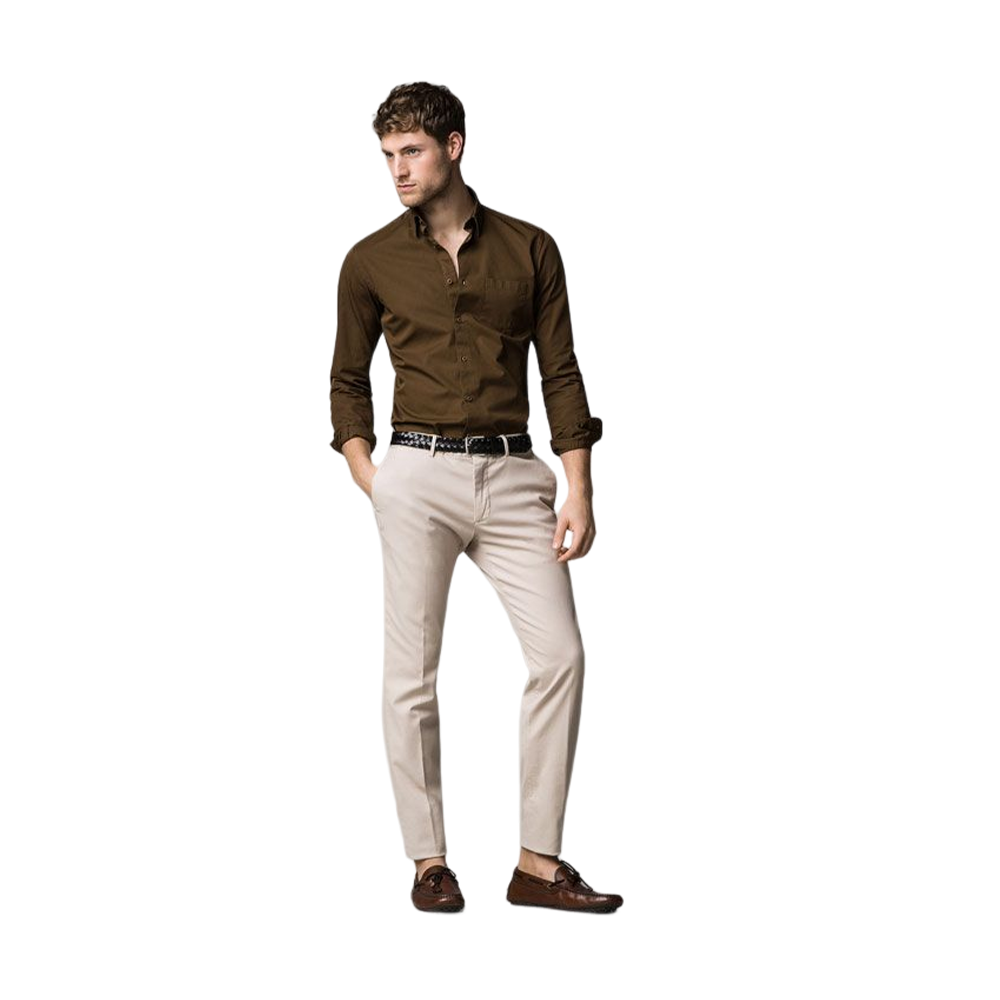 Twill Cotton Pant For Men Cream 126