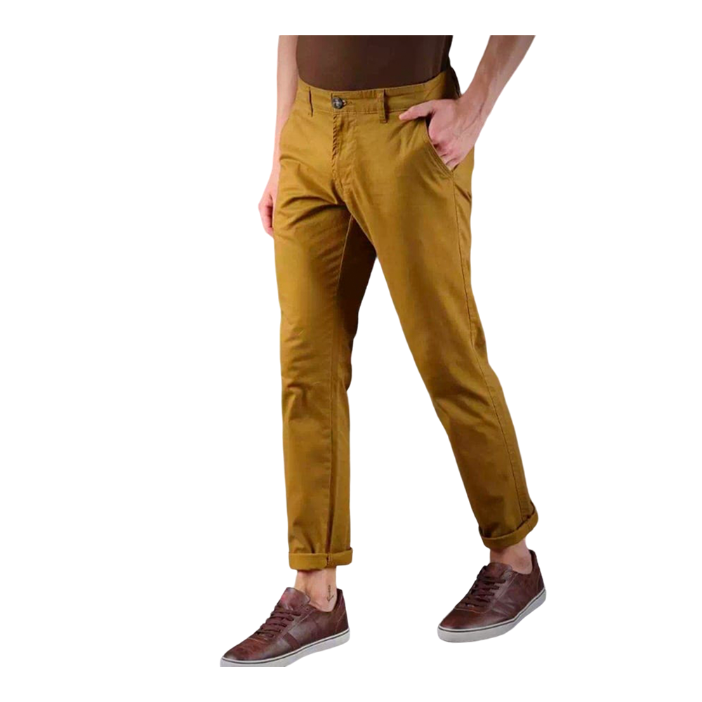 Cotton Chinos Gabardine Pant For Men - Khaki - NZ-3176