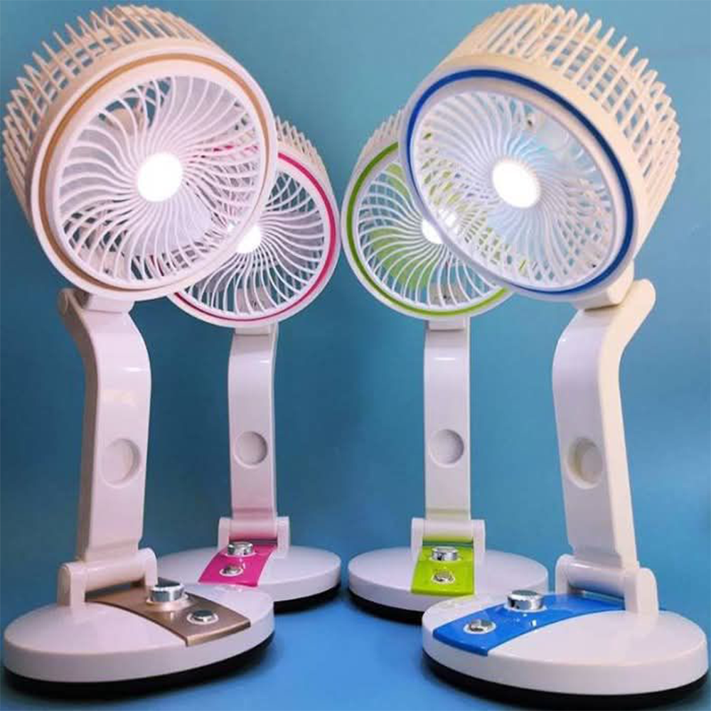 Original Chinese LR Multifunction Folding Fan With LED Light - Multicolor