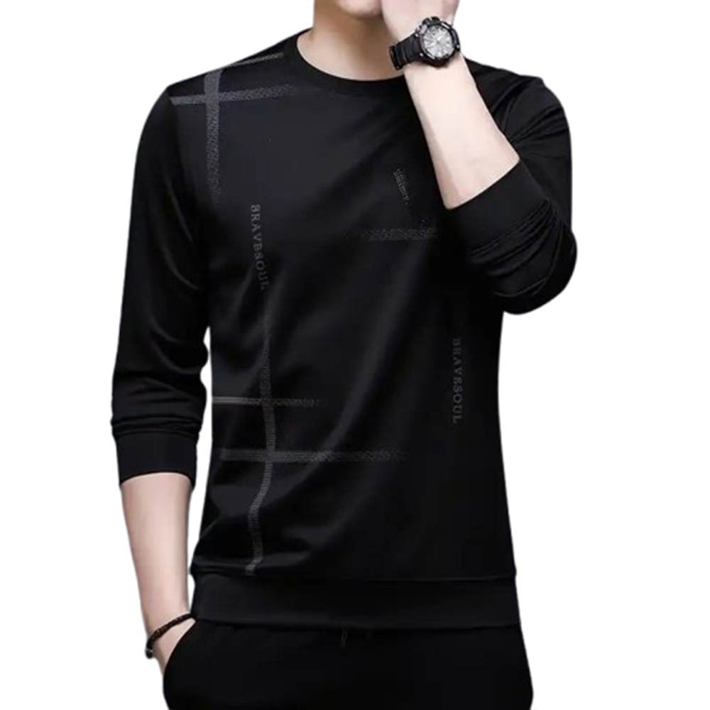 PP Jersey Full Sleeve Winter T-Shirt for Men - Black - PF-44