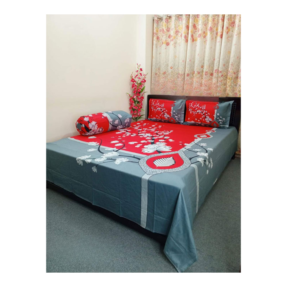 Cotton Bedsheet with Pillow Covers - king Size - 2502039