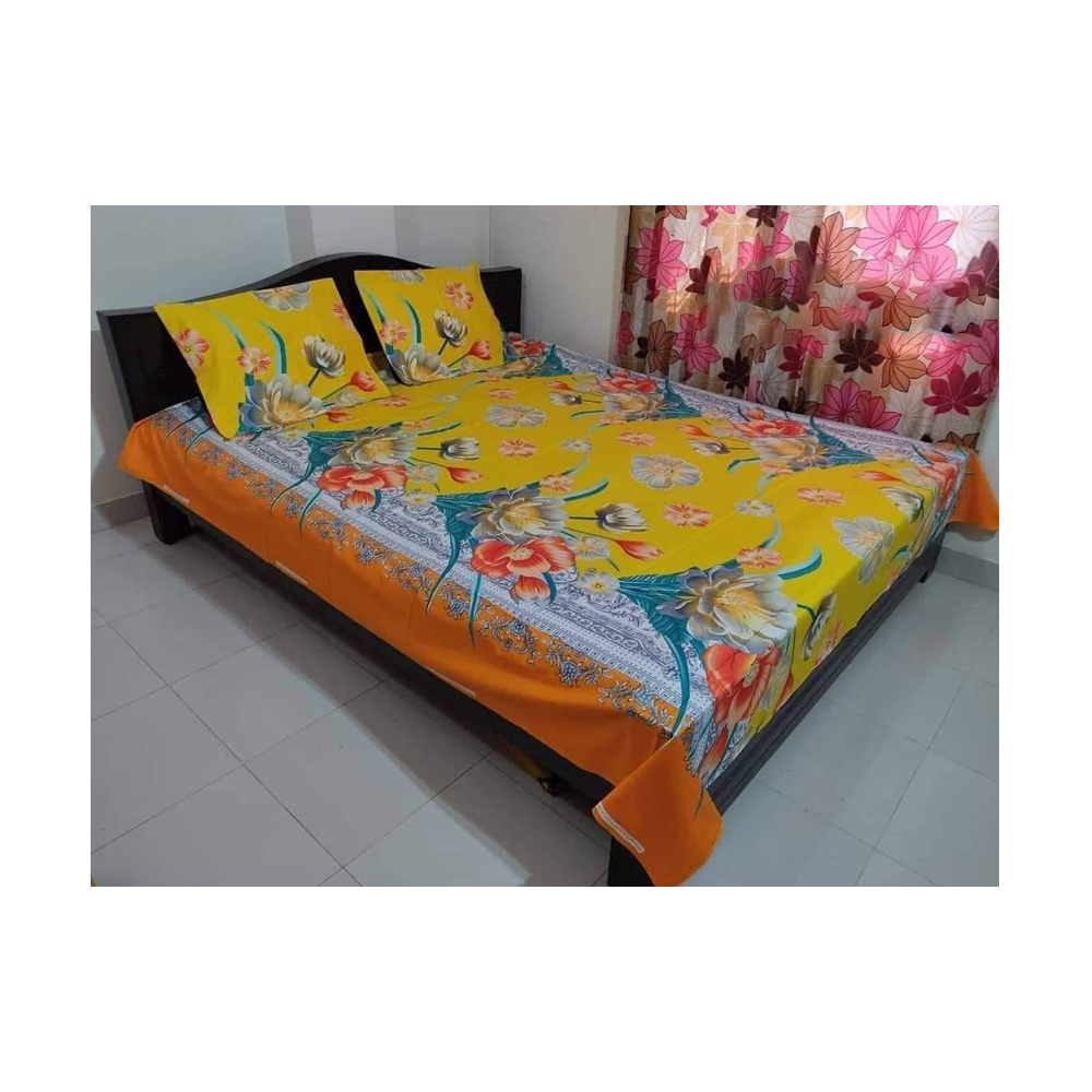 King Size Cotton Twill Bedsheet - BT-133 - Multicolor