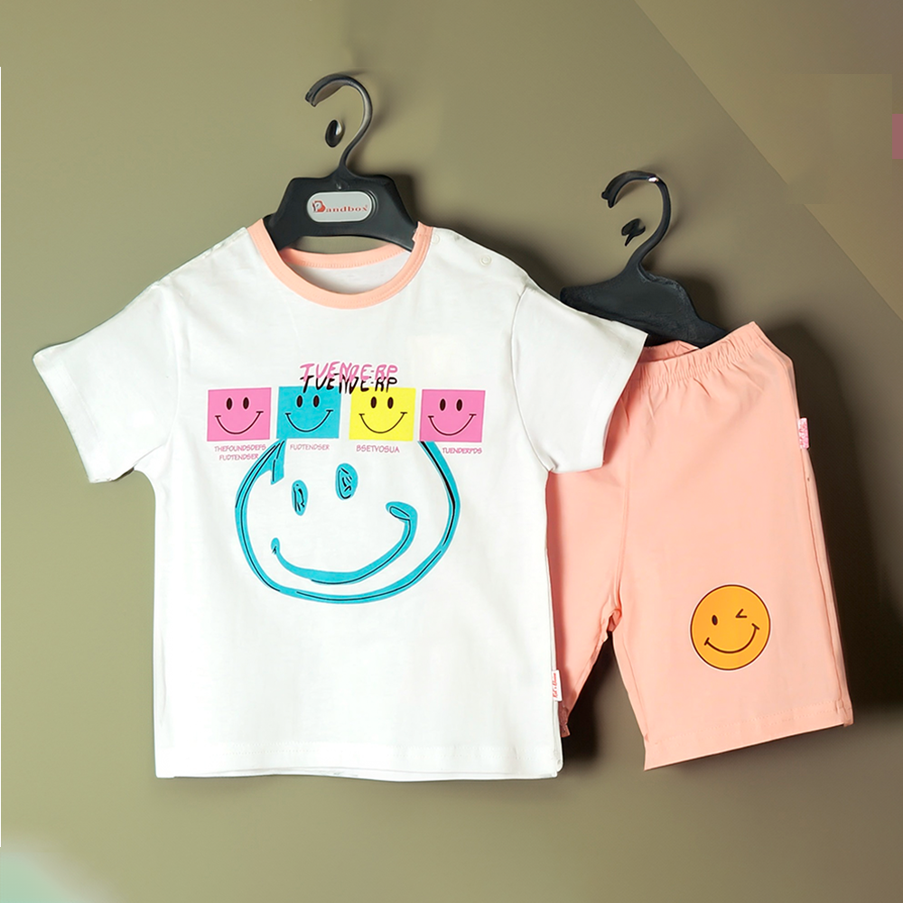 Cotton T-Shirt with Pant for Kids - Multicolor - style 10108