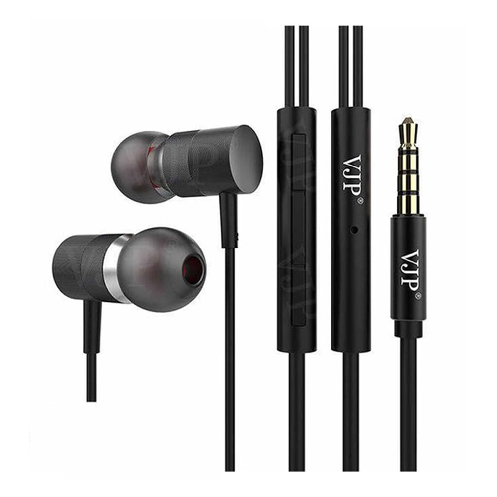 VJP VE-526 Super Bass Stereo In-Ear Headphones - Black