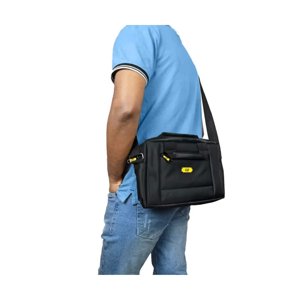 Polyester Shoulder Bag For Men  - Black