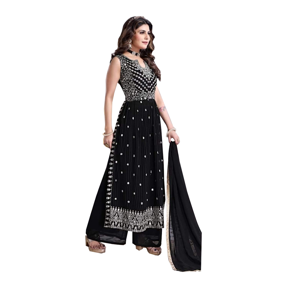 Cherry Georgette Original Naira for Women - Black - D583