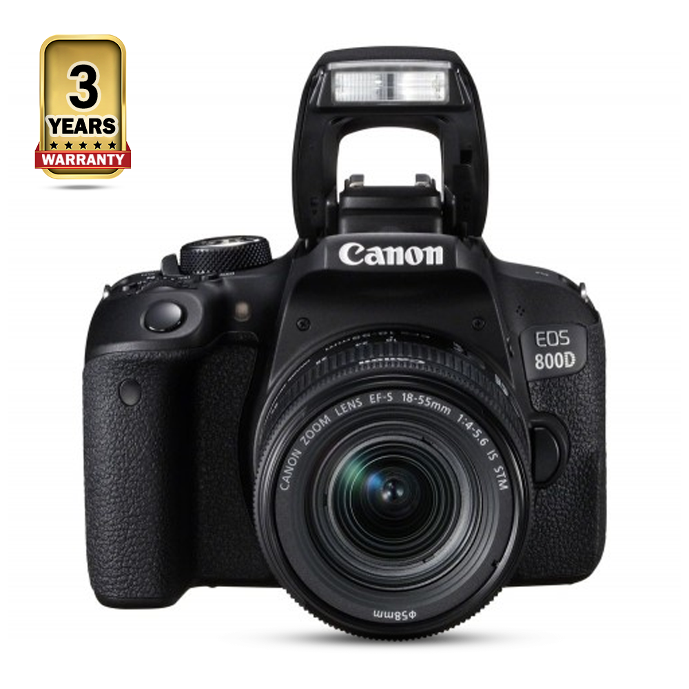 Canon EOS 800D With 18-55mm IS STM Lens Full HD Wi-Fi Touch Screen DSLR Camera - 24.2MP - Black
