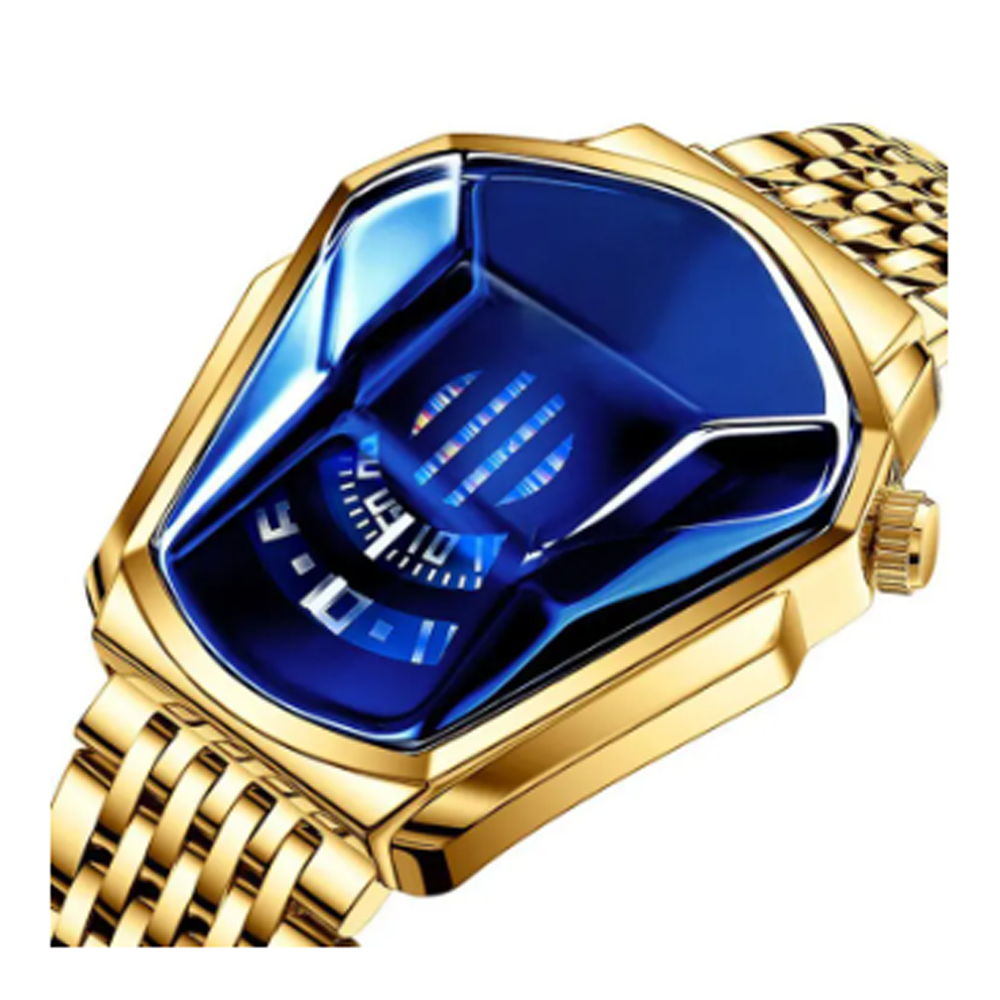 Stainless Steel Wrist Watch for Men - Golden