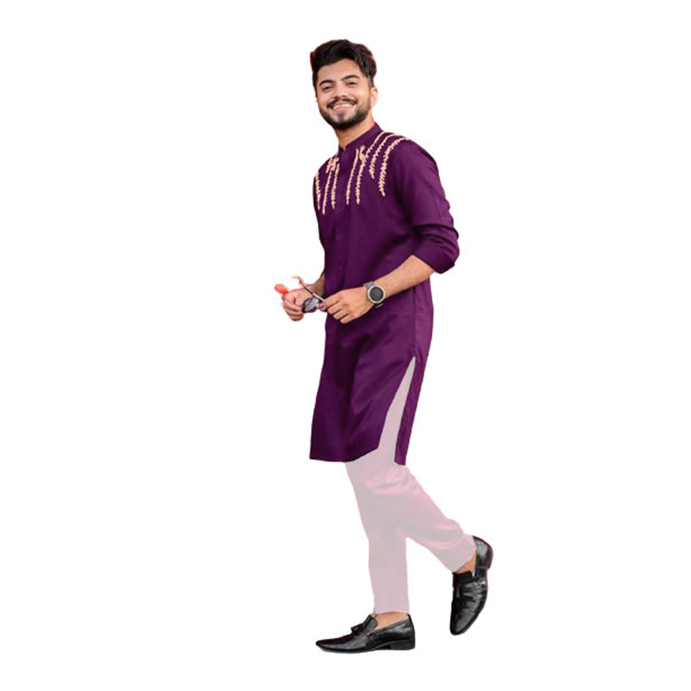 Exclusive Cotton Sherwani Panjabi For Men - Purple - PS-17