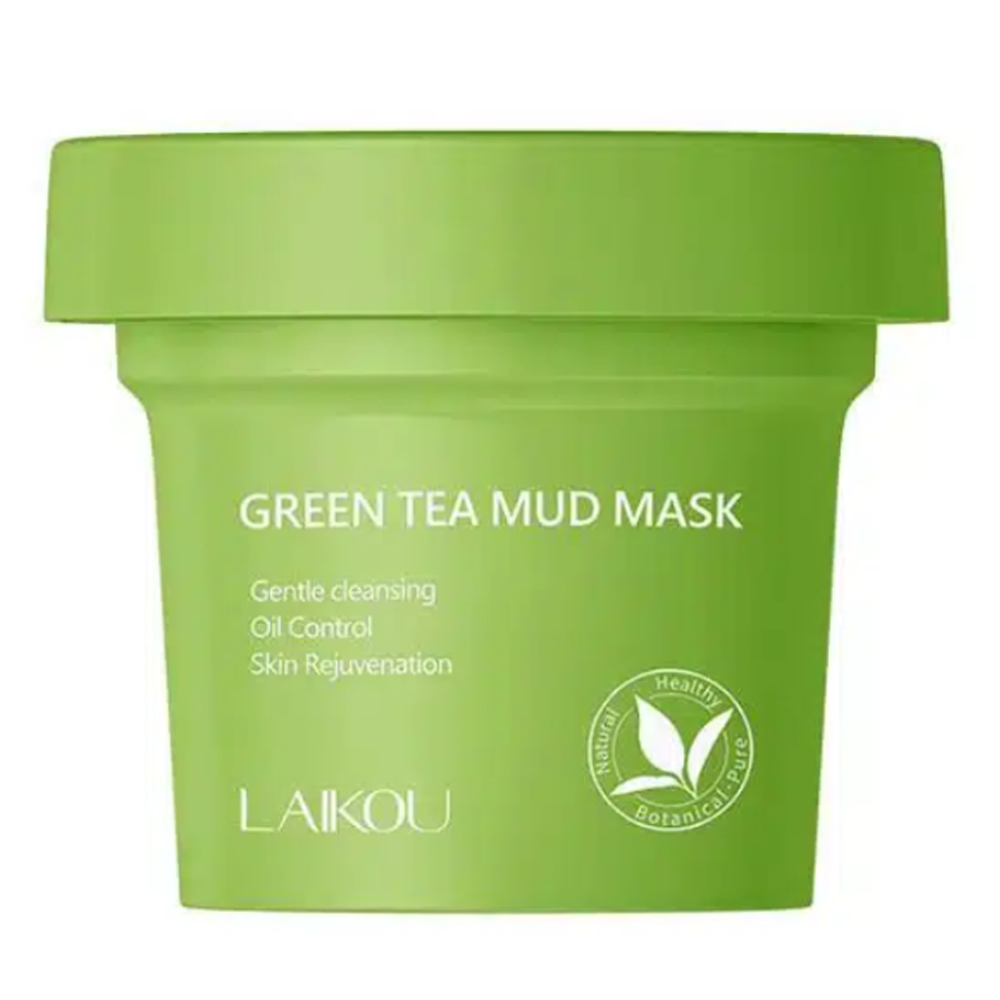  Laikou Green Tea Mud Mask Deep Cleansing Pores Blackhead Reduce Acne - 100gm