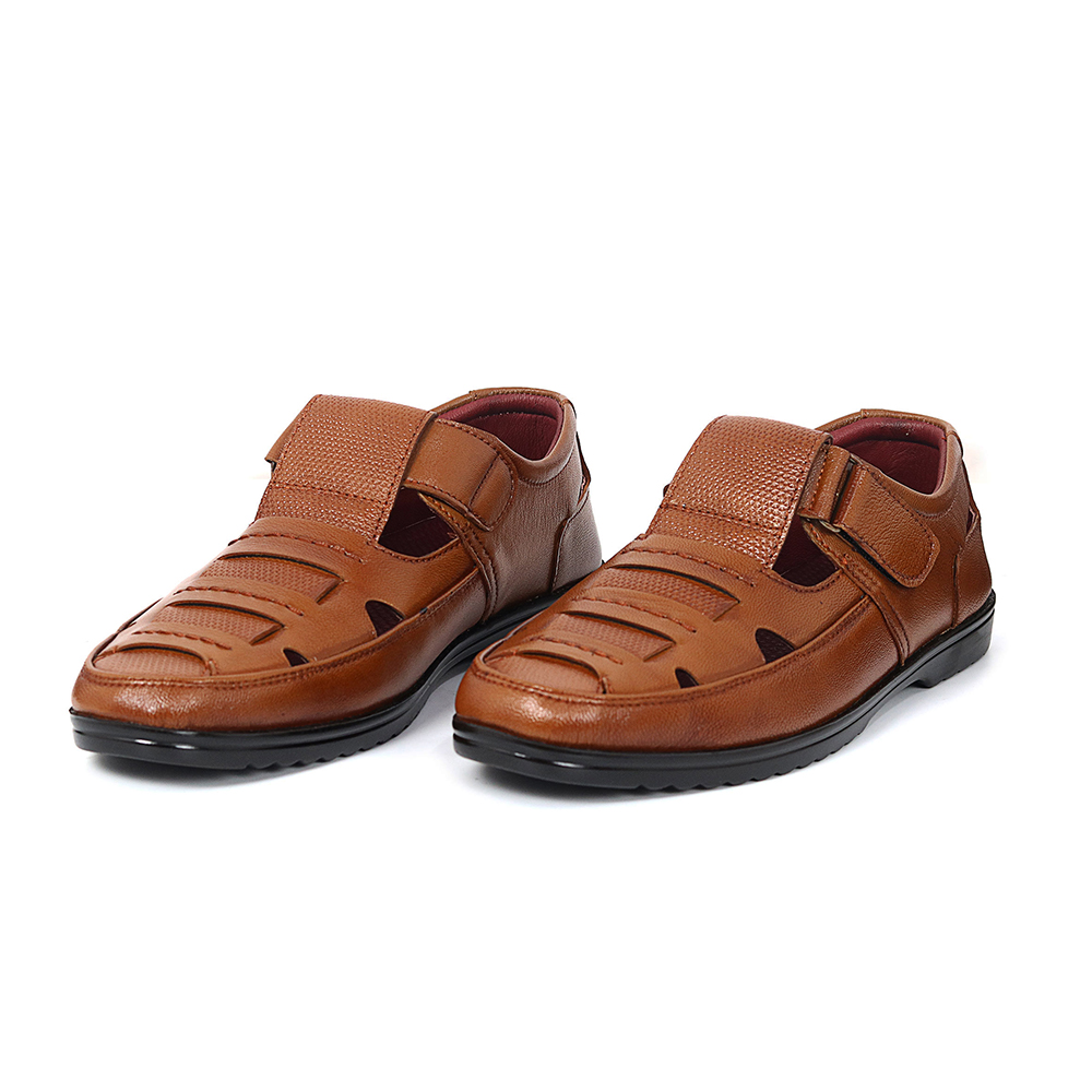 Zays Leather Sandal Shoe For Men - SF33 - Brown
