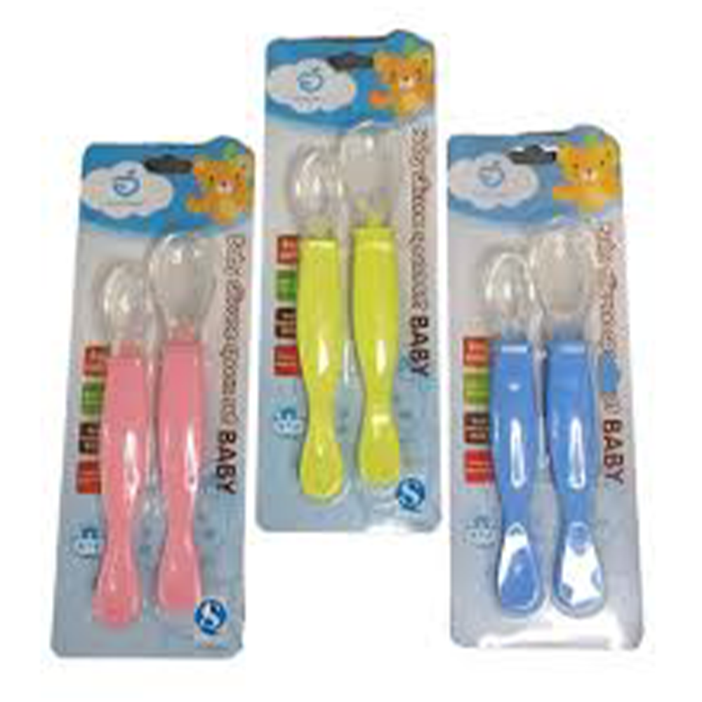 Silicon Feeding Spoon Set For Baby - 2Pcs