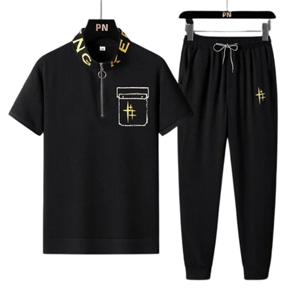 PP Jersey Trouser Full Track Suit For Men - Black - TF-95