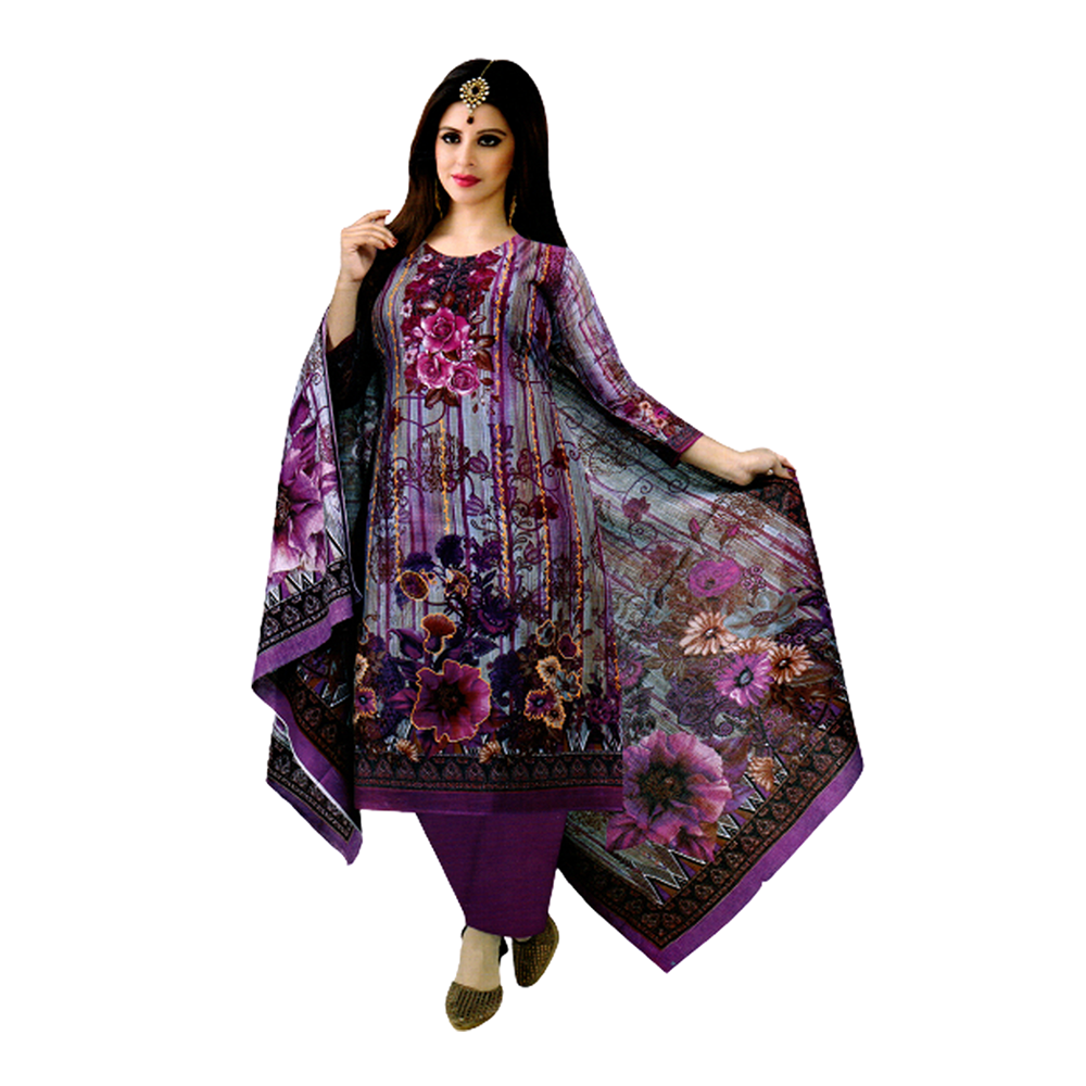 Unstitched Cotton Salwar Kameez For Women - Multicolor - PL-02