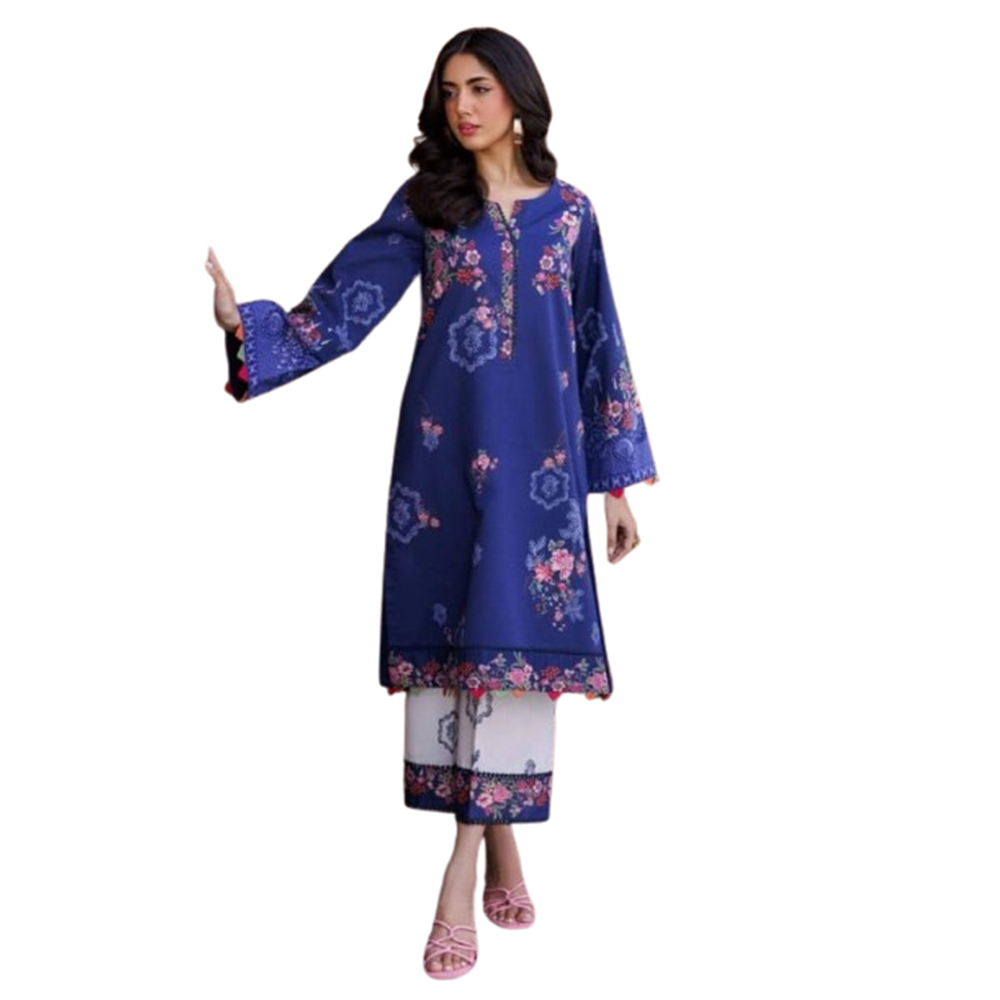 Dubai Silk Digital Printed Readymade Salwar Kameez For Women - Multicolor - 2F-013