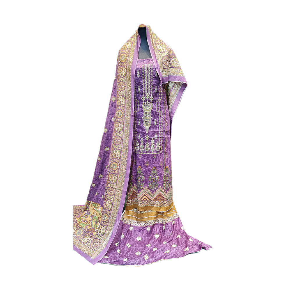 Proud PL-SL00038 Unstiched Cotton Digital Print Lawn Salwar Kameez For Women - Plum