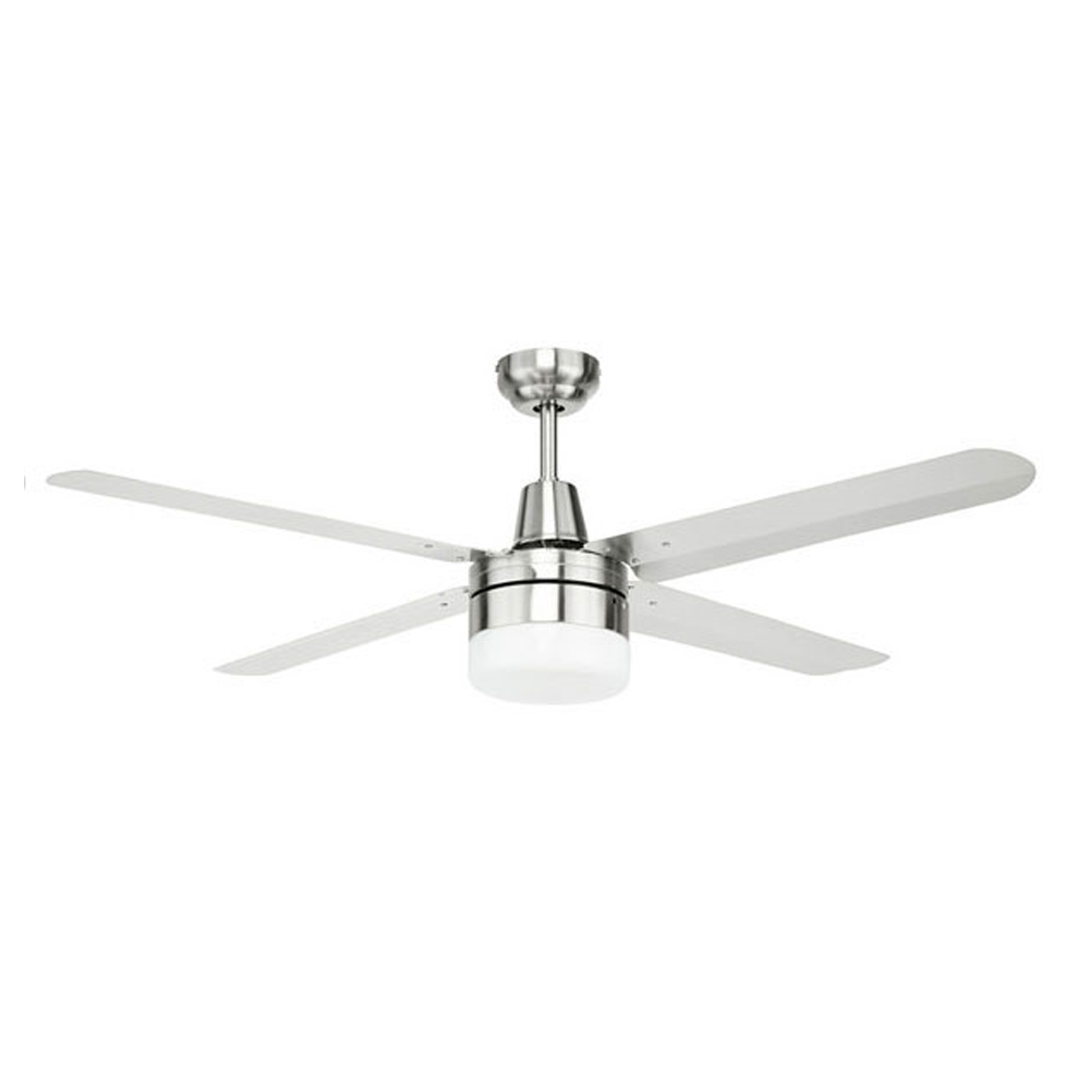 Atrium Ceiling Fan With LED Light And Remote - 52 Inch - Silver