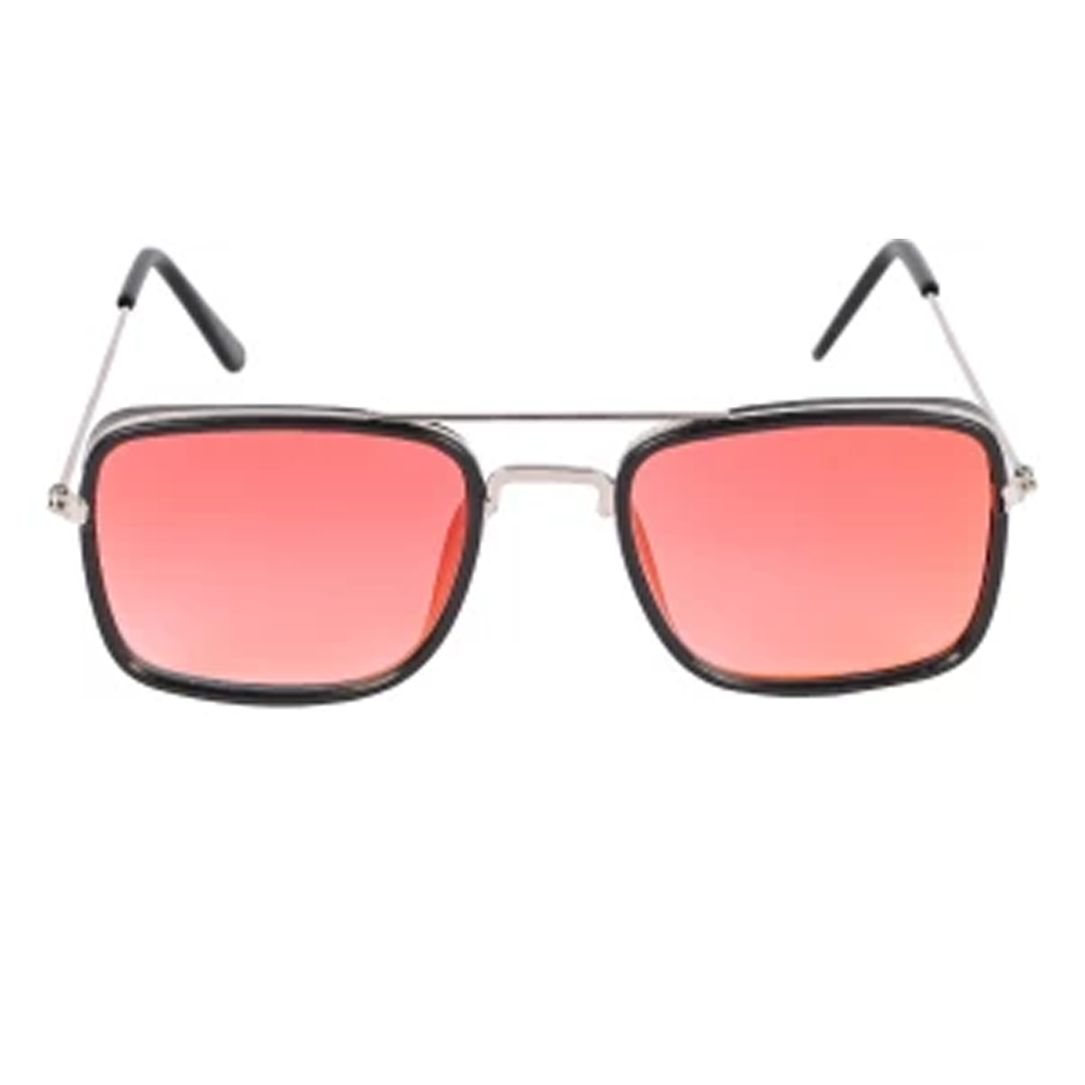 UV Protection Rectangular Sunglasses For Men and Women - Red - 5544