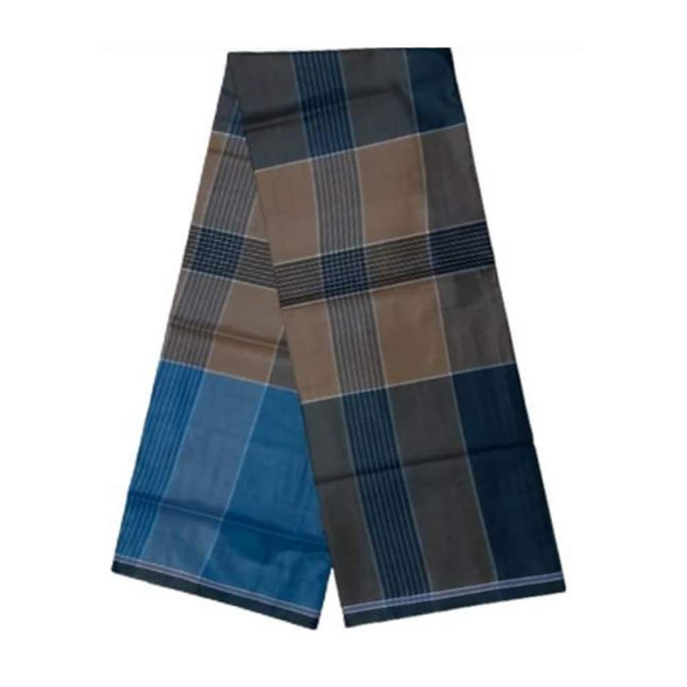 Cotton Lungi for Men - Black and Gray - B04