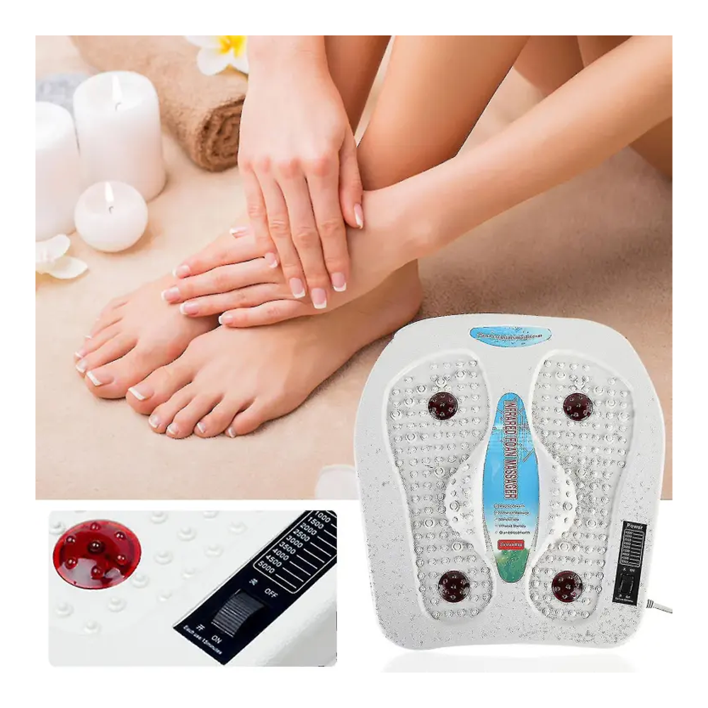 Electric Foot Massager With Infrared Heating And Vibrating Massage - White