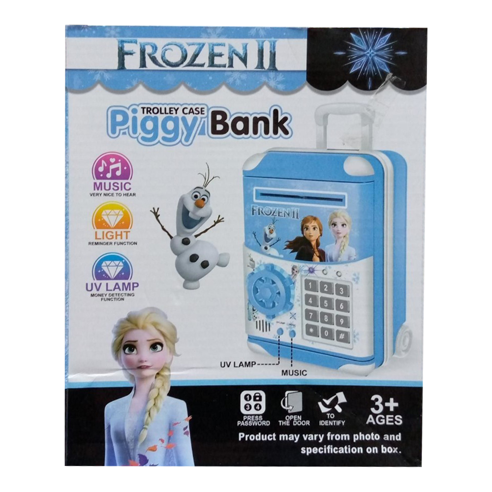 Frozen II Trolly Case Piggy Bank - Blue and White 