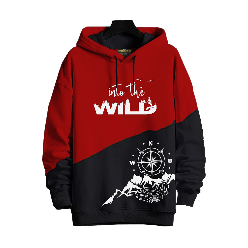 Cotton Wild Printed Winter Hoodie For Men