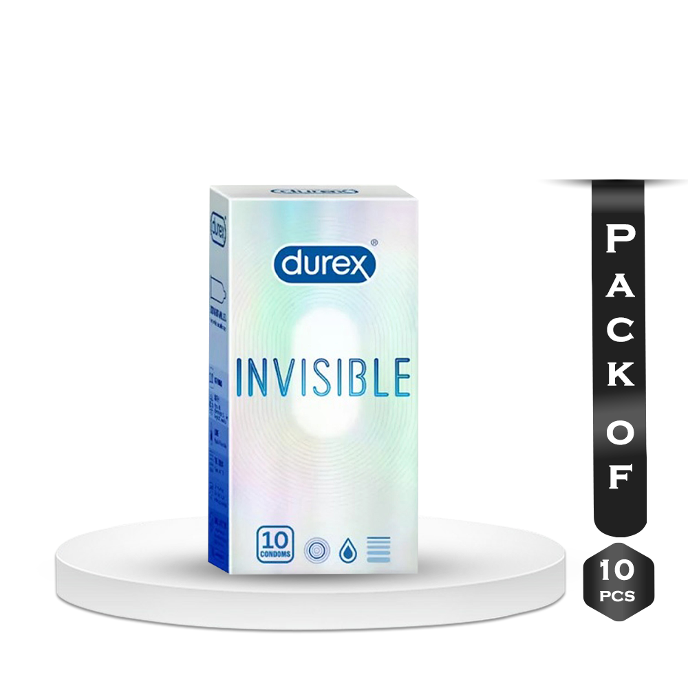 Pack of 10 Pieces Durex Invisible Super Ultra Thin Condoms