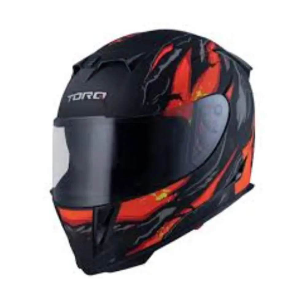 Torq Ranger Flme Full Face Bick Helmet Men And Women - Black and Red