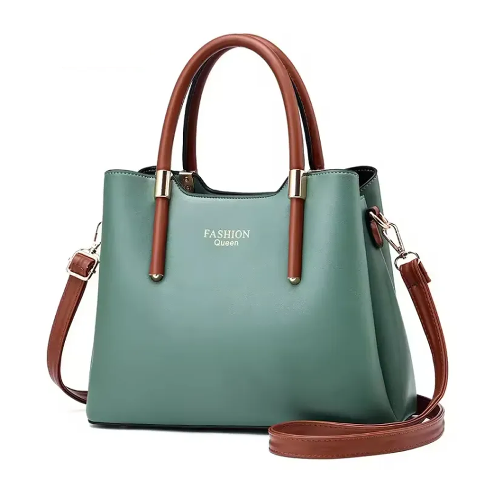 PU Leather Large Capacity Shoulder Bag for Women - Dark Green