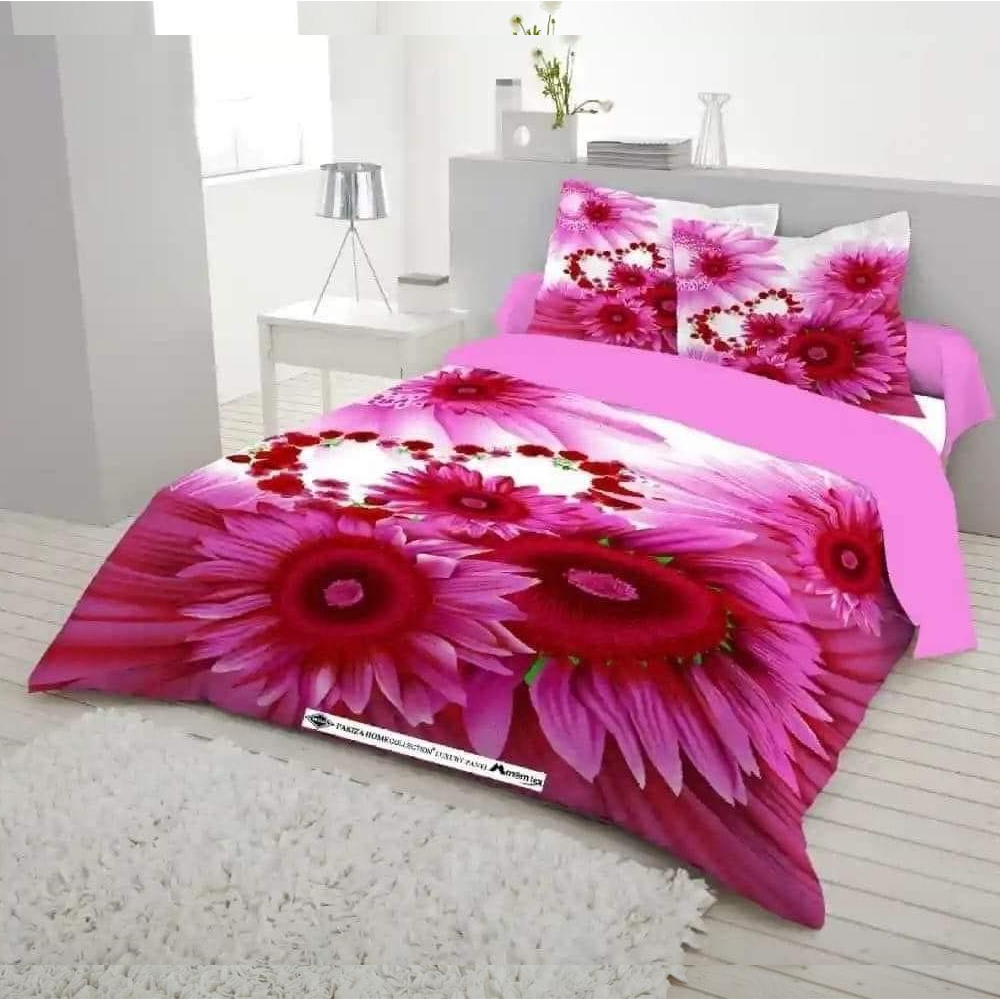 Panel Cotton King Size Bedsheet With Pillow Cover - Multicolor - 192440