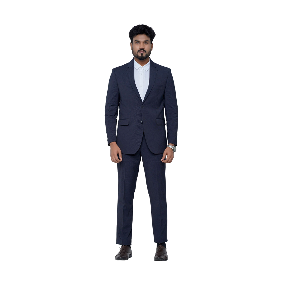 OCODE Cotton 2 Pcs Suit For Men - 620 Blue - MSB-7819	