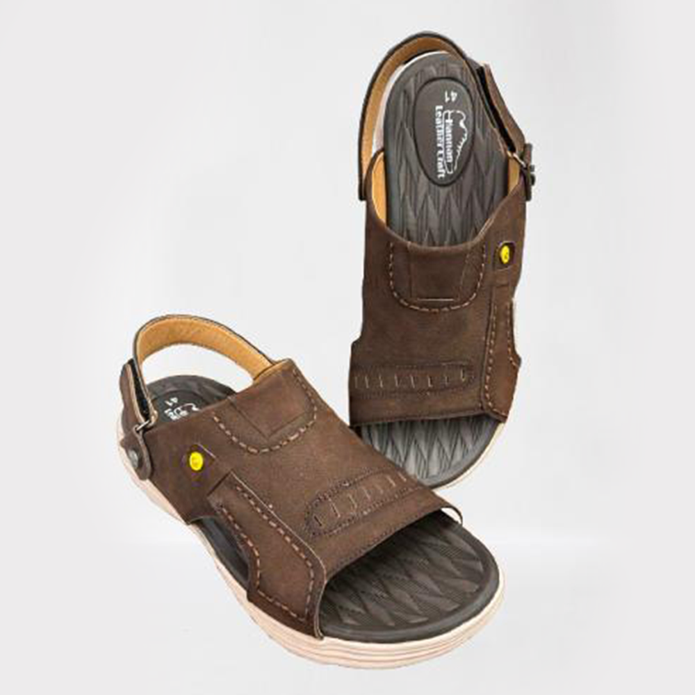 Leather Sandal For Men - Chocolate - SN7