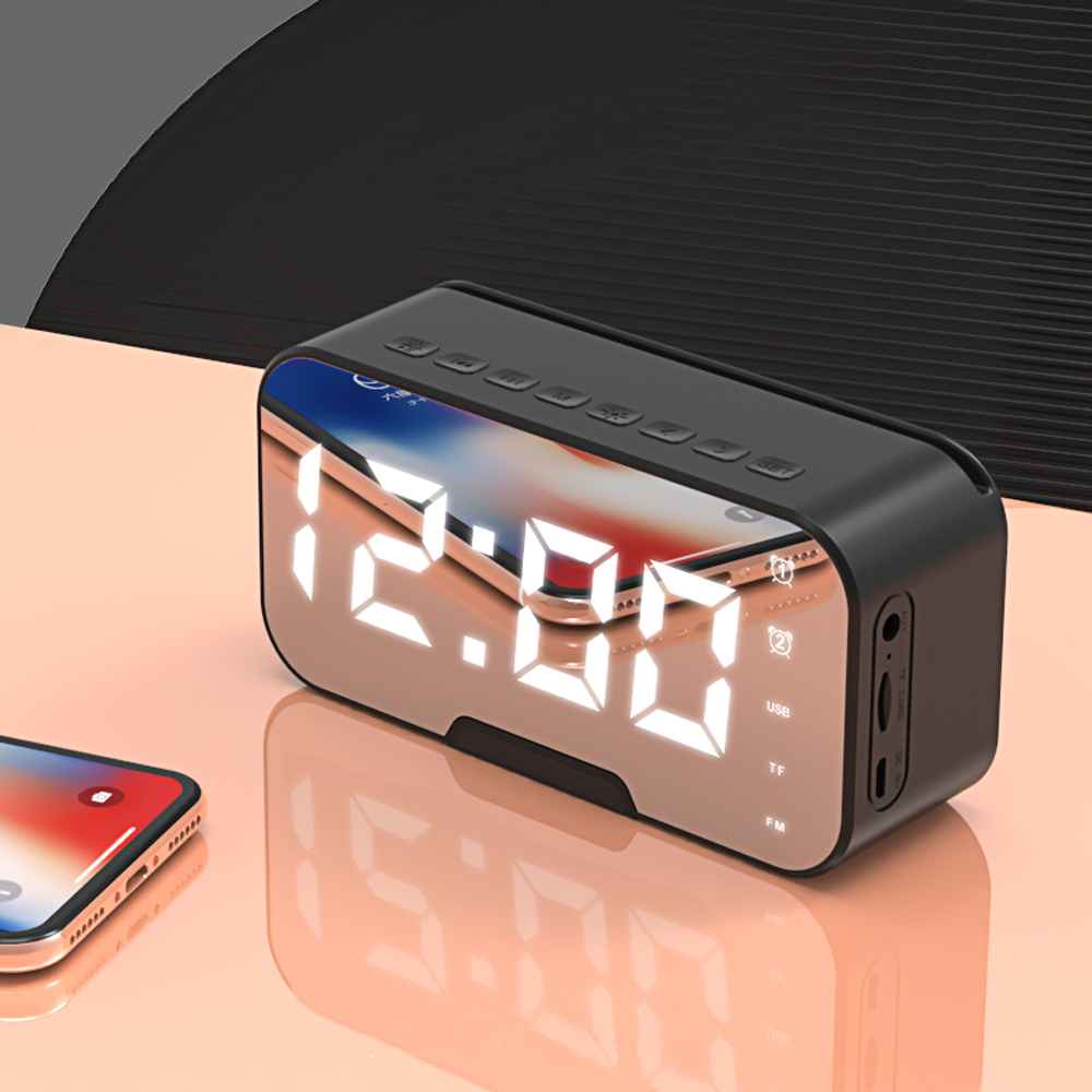 Wireless Alarm Clock Speaker - Black